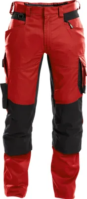 Immagine prodotto di DASSY® Dynax pantaloni da lavoro con tasche elasticizzate e ginocchiere ROSSO/NERO taglia 56 lunghezza: MENO