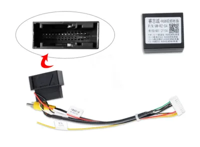 Immagine prodotto di 12V auto telecamera posteriore 26pin rgb decoder rgb a cvbs (av) scatola di conversione adattatore per vw cc golf 6 tiguan magotan telecamera auto