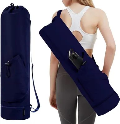 Image de Sac de yoga pour femmes Sac de sport Bandoulière réglable Compartiment humide Bleu marine
