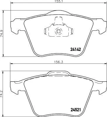 Produktbild von HELLA Bremsbeläge Satz Vorne Bremsklötze für FORD S-MAX (WA6) 8DB 355 013-001