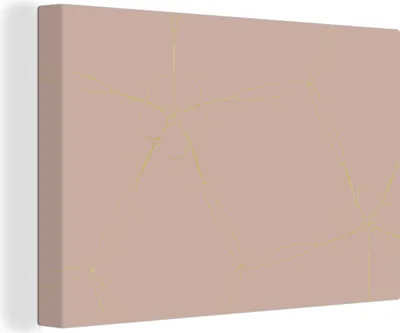Produktbild von OneMillionCanvasses® - Leinwandbilder - 150x100 cm, Muster - Altrosa - Gold - Figur, Wandbilder Kunstdruck Wanddekoration