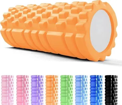 Image de Rouleau de fitness pour le dos et les jambes, 33 x 14 cm, orange, auto-massage