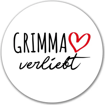 Produktbild von Huuraa Aufkleber Grimma verliebt 10cm rund Sticker Geschenkidee