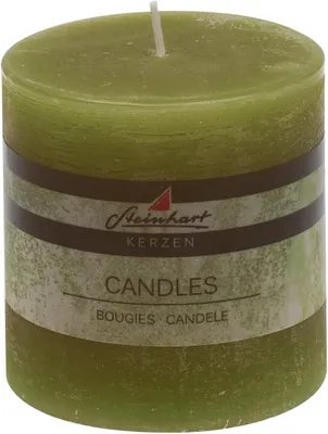Produktbild von Raureif-Stumpenkerze in Schilf, 100 x Ø 98 mm, in RAL-Kerzengüte-Qualität