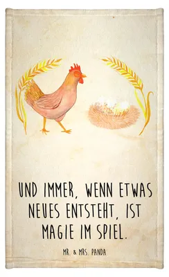Produktbild von Mr. & Mrs. Panda Handtuch Huhn Stolz - Vintage - Geschenk, Eier, Schwangerschaft, Spruch, Klein, Hahn, gäste wc, Gästetuch, Bauernhof, Gäste-WC, Hof