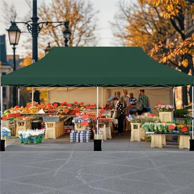 Immagine prodotto di Gazebo - Tenda pieghevole - Tenda per feste - Gazebo da giardino - Tenda - Impermeabile - Altezza regolabile - 3x6 metri - Verde