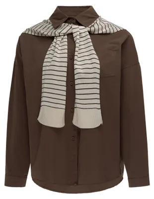 Image de Chemise pour femmes TEYLON - marron, taille M