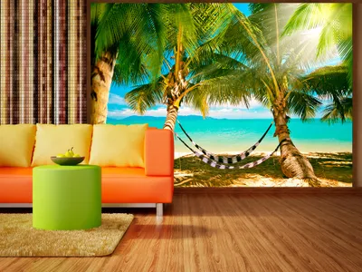 Produktbild von Vlies Fototapete Palmen Natur Tropen Strand Meer Landschaft 400x280 cm – Moderne Vliestapete, Wandtapete für Schlafzimmer, Wanddeko 10110903-22