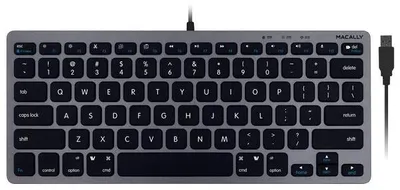 Produktbild von Macally SLIMKEYC-SG, kompakte USB-A-Tastatur für Mac, US QWERTY Tasten-Layout