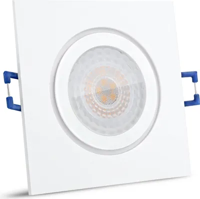 Produktbild von SSC-LUXon QW-2 Badeinbaustrahler LED ultra flach Dimmbar ohne Dimmer fourSTEP - 4W warmweiß 230V - IP44 Deckenspot weiß eckig
