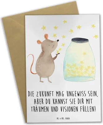 Produktbild von Mr. & Mrs. Panda Grußkarte Zukunftsplanung Ungewissheit annehmen - Weiß - Geschenk, Trost, Unterstützung, osterkarte, Freude, Zuversicht, dankeskarten, Vertrauem, Mut
