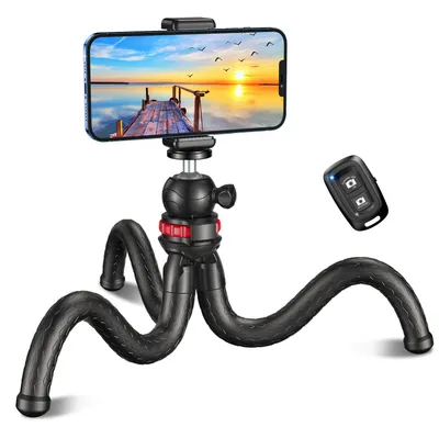 Imagen del producto de CIRYCASE: Trípode flexible para teléfono móvil, mini trípode para selfies con control remoto inalámbrico