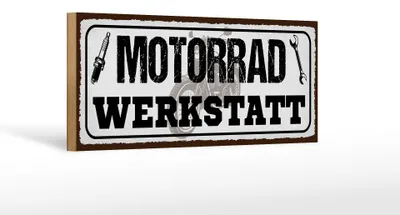 Produktbild von Holzschild Spruch 27x10cm Motorrad Werkstatt Werkzeug