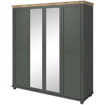 Produktbild von Kleiderschrank mit Spiegel TEVORA EV20 grün / lefkas eiche