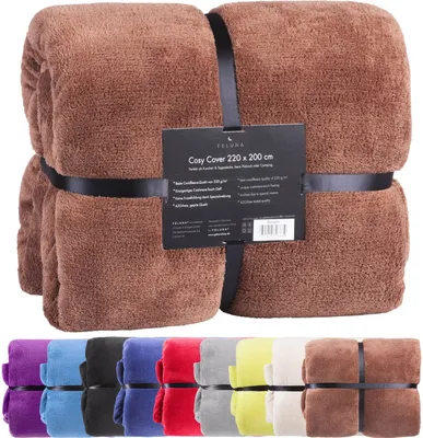 Produktbild von Feluna Kuscheldecke XXL Mikrofaser-Decke Tagesdecke Wohndecke  220 x 200 cm