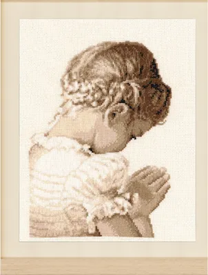 Produktbild von Auslaufmodell Vervaco Kreuzstich Set "Betendes Mädchen", Zählmuster, 21x28cm