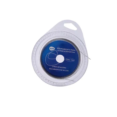 Image de Fil d'acier tressé à 7 brins de 10 m, haute résistance, pour la pêche en mer (10 lb)