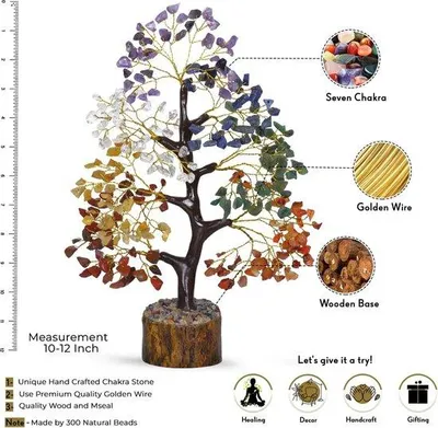 Produktbild von Heilsteine Edelstein Bonsai Baum 7 Chakra Dekoration