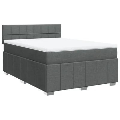 Produktbild von vidaXL Boxspringbett mit Matratze Dunkelgrau 140x200 cm Stoff