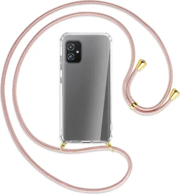 Produktbild von Handykette Backcover-Schutzhülle mit Band (Metall goldfarben) für Asus Zenfone 8 - roségold