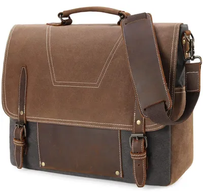Immagine prodotto di Borsa a tracolla vintage in pelle per laptop
