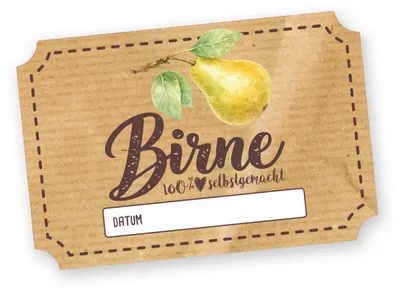 Produktbild von Itenga 50 x Marmeladenetikett rechteckig 6x4cm Birne