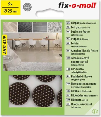Produktbild von Filzpads rutschhemmend 25 mm fix-o-moll