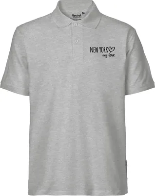 Produktbild von Huuraa Herren Polo Shirt New York my love 3XL Sport Grey Bio Baumwolle Fairtrade Poloshirt Geschenkidee