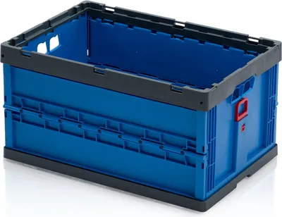 Produktbild von WETEC EURO-Faltbox, mit Durchfassgriffen blau/grau, 600 x 400 x 320 mm