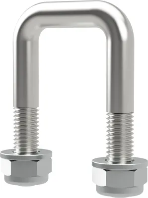 Produktbild von U-Bügelschraube M10 mit Stopmuttern Boot Sliphilfe Trailer verzinkt SUPROD, M10, LW=31, LH=60 mm