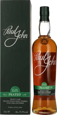 Produktbild von Paul John Peated Select Cask Indischer Single Malt Whisky 55,5% 0,7L