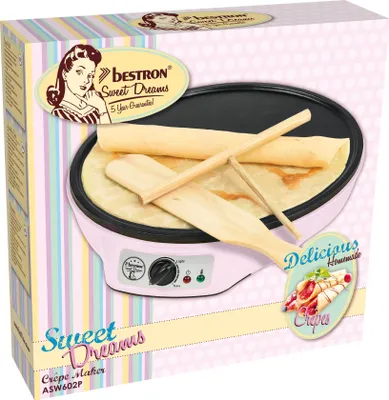 Image de Bestron ASW602P Crêpière 1000W Rose