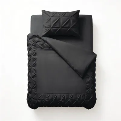 Image de Sleeptime Border Pintuck Noir 140 x 200/220 cm