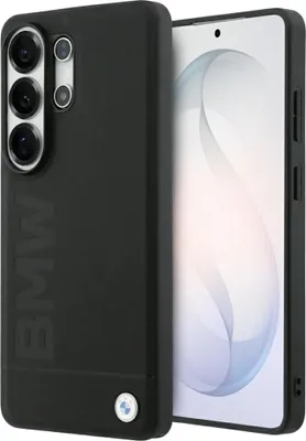 Obrázok produktu pre BMW puzdro Galaxy S26 Ultra pravá koža čierna s reliéfom MagSafe logo kovové