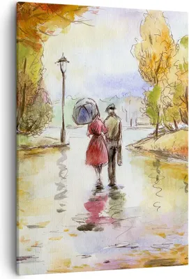Produktbild von Bild auf Leinwand - Leinwandbild - Einteilig - Wetter regen herbst park - 50x70cm - Wand Bild - Wanddeko - Wandbilder - Leinwanddruck - Wanddekoration - Leinwand bilder - Wandbild - PA50x70-2914
