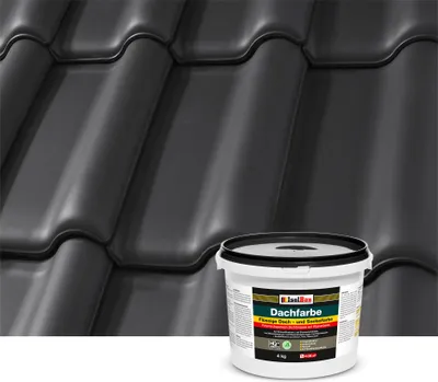 Produktbild von Isolbau Dachfarbe Schwarz 4 kg Sockelfarbe Fassadenfarbe Dachbeschichtung RAL Farbe