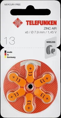 Produktbild von Telefunken Hörgeräte Batterien Größe 13er (60 Stück)