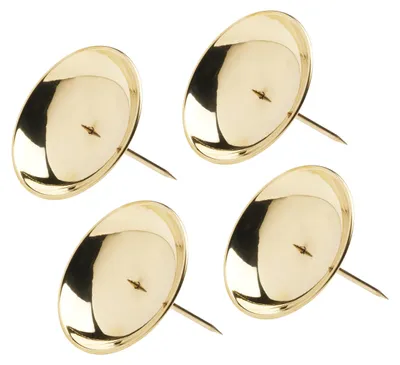4x Adventskranz Kerzenplatte Ø8cm Messing Gold Dorn