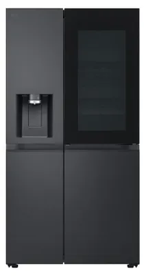 Produktbild von LG InstaView GSXE90EVDD, Freistehend, Amerikanische Tür, Schwarz, 3 Tür(en), Essence Black Steel, Berührung