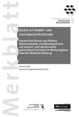 Produktbild von Merkblatt Beläge auf Zement- und Calciumsulfatestrichen 2026-02