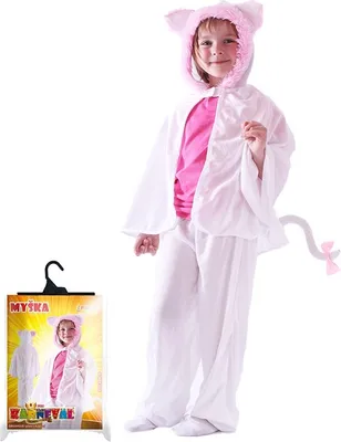 Produktbild von Kostüm "Weißes Mäuschen" für Kinder von 3 - 6 Jahren (104 - 116 cm)