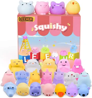 Imagen del producto de Squishy: 30 unidades de juguetes antiestrés tipo mochi, mini squishies. Juguetes antiestrés para niños y adultos