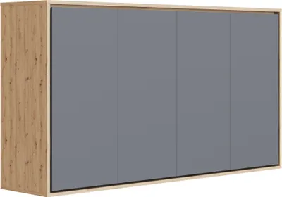 Produktbild von Schrankbett 100x200 Horizonzal (M2 55cm Tiefe) mit Polsterrahmen Wildeiche/Anthrazit
