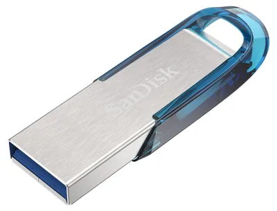 Produktbild von SanDisk Ultra Flair, 128 GB, USB Typ-A, 3.2 Gen 1 (3.1 Gen 1), 150 MB/s, Ohne Deckel, Blau, Silber