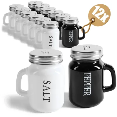 Productafbeelding van Omgoods - Set van 12 Zout- en Peperstrooiers in Bierpul Vorm - Modern en Praktisch