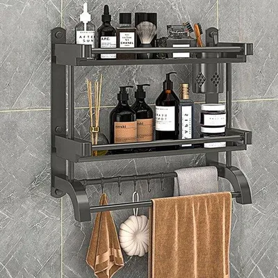 Immagine prodotto di Scaffale da parete a 2 ripiani, 40 cm, acciaio inossidabile grigio