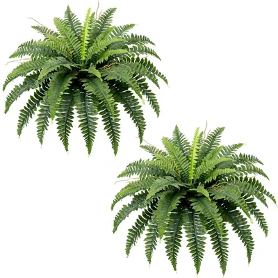 Künstliche Bostonfarn-Pflanze, 89 cm, Grün, 2er-Set