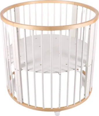 Productafbeelding van Buxibo Babylooprek – Looprek voor op de vloer – Speelbox – Looprek – Rond – Inclusief matras – Op wielen – 92 x 92 x 80,5 cm – Hout