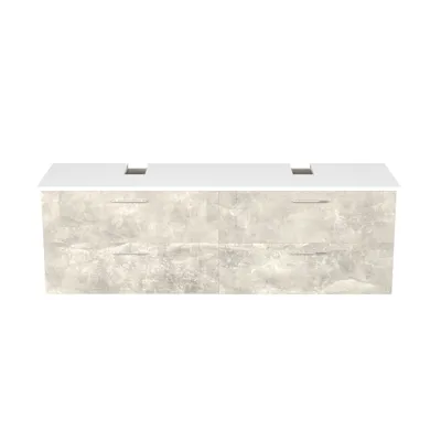 Produktbild von Garlivo Waschbeckenunterschrank GLA-160 Beton mit Schubladen, Badezimmer Waschtischunterschrank hängend , Breite 160 cm, Soft-Close, Push-to-Open/ Tip-On