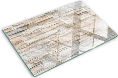 Produktbild von Tulup Glas Herdabdeckplatte - 80x52 cm - Glaskeramikkochfeld-Abdeckung Spritzschutz Glasabdeckplatte - Einteilig - Sonstige - Backsteinmauer - Beige